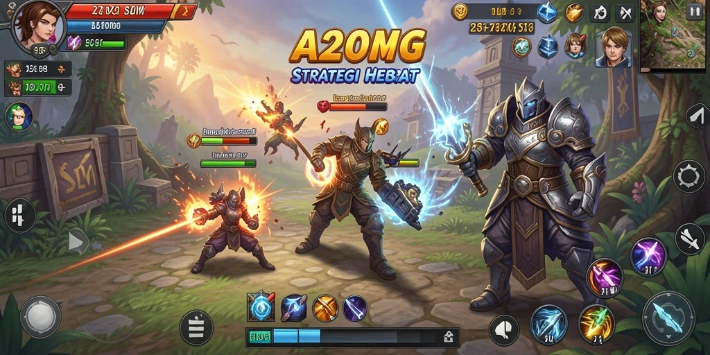 Screenshot A200M yang menunjukkan pertempuran strategis yang mendebarkan.