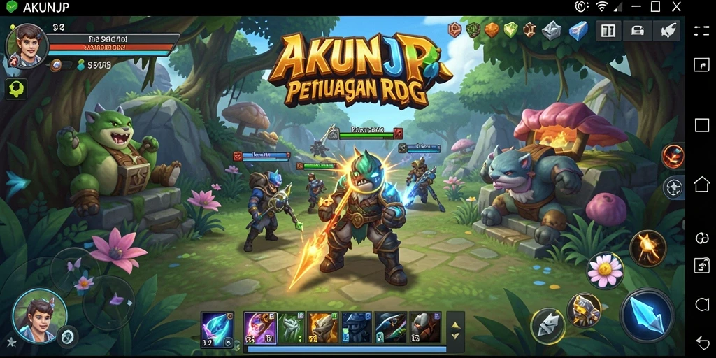 Tampilan gameplay RPG yang mengasyikkan di AKUNJP.