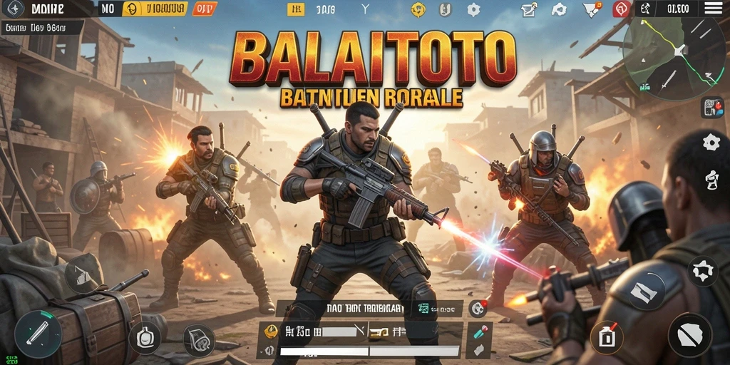 Tampilan gameplay intens di arena pertarungan BALAITOTO.
