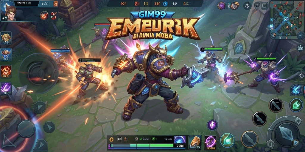 Tampilan seru GIM999 dengan aksi pertarungan MOBA.