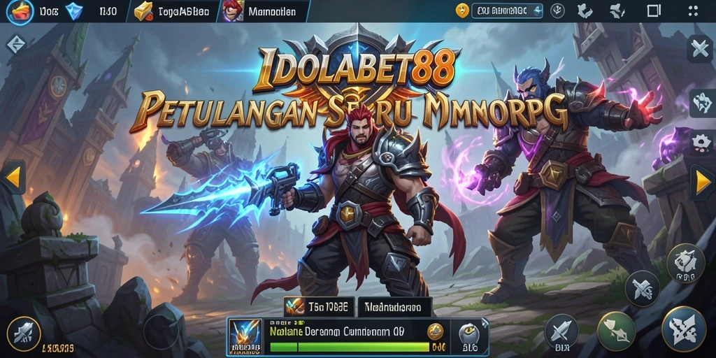 Screenshot utama dari gameplay yang menampilkan pertempuran seru di MMORPG.