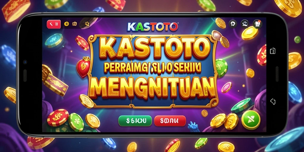 Tampilan gameplay KASTOTO dengan simbol dan fitur menarik.