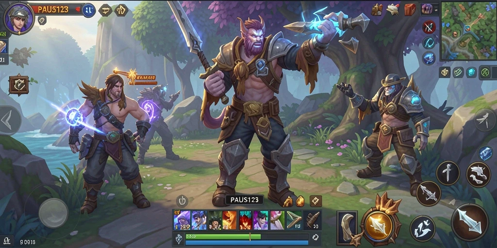 Screenshot menunjukkan aksi seru dalam gameplay MMORPG PAUS123.