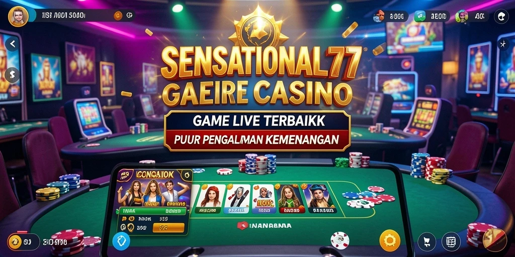 Tampilan gameplay SENSATIONAL77 dengan dealer langsung dalam aksi.