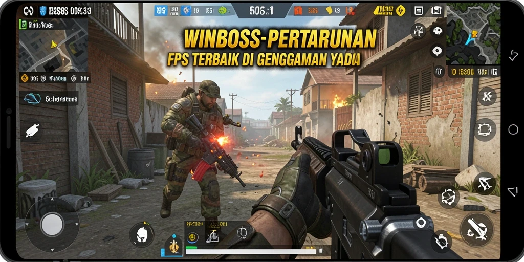 Tampilan mendebarkan gameplay FPS di WINBOSS.